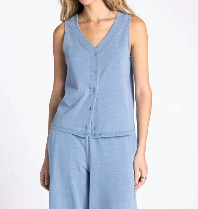 Thread & Supply Allium V-neck Top In Light Denim Blue