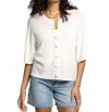 Thread & Supply Alyssa Button Front Cardigan In White In White