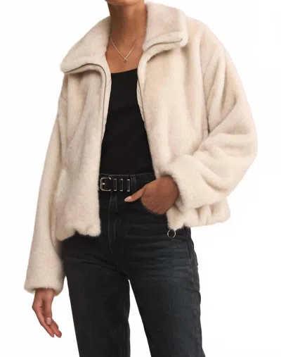 Thread & Supply Amethyst Faux Fur Jacket In Crystal In Neutral