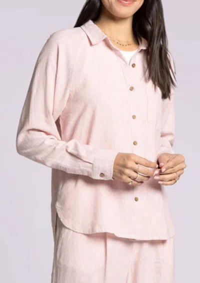 Thread & Supply Anastasia Button Shirt In White Clay In Pink