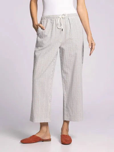 Thread & Supply Anita Linen Pants In Indigo Tan Stripe In Neutral