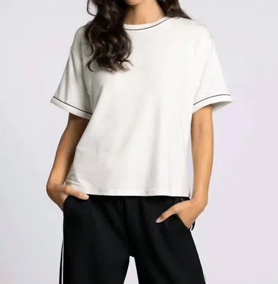 Thread & Supply Annie Crewneck Tee In Vanilla/black In White