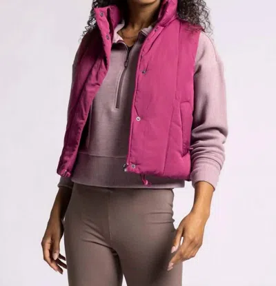 Thread & Supply Anya Quilted Vest In Raspberry In Purple