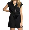 Thread & Supply Arcadia Cap Sleeve Romper In Black In Black