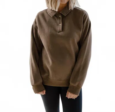 Thread & Supply Arizona Top In Chocolate In Gold