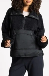 Thread & Supply Aurora Mixed Media Anorak In Black