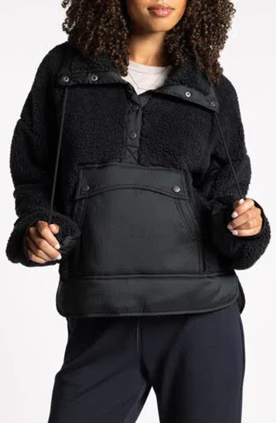 Thread & Supply Aurora Mixed Media Anorak In Black