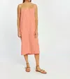 THREAD & SUPPLY BLAIRSTOWN SLEEVELESS MIDI DRESS IN CORAL CHAMBRAY