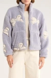 Thread & Supply Bow Patch Faux Shearling Jacket In Purple