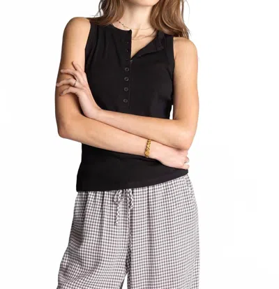 Thread & Supply Button Front Elowen Tank Top In Black