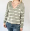 Thread & Supply Byron Stripe Top In Forest White In Green