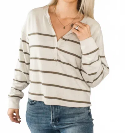 Thread & Supply Byron Stripe Top In Ivory Tan In Neutral