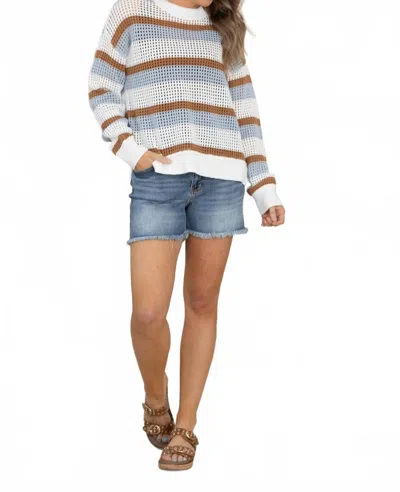 Thread & Supply Calla Lily Sweater In Blue Rust Combo