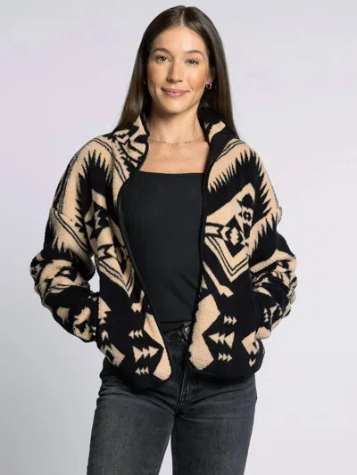 Thread & Supply Canyon Jacket In Cream Black Aztec In Multi