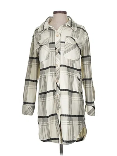 Pre-owned Thread & Supply Cardigan Sweater In Silver