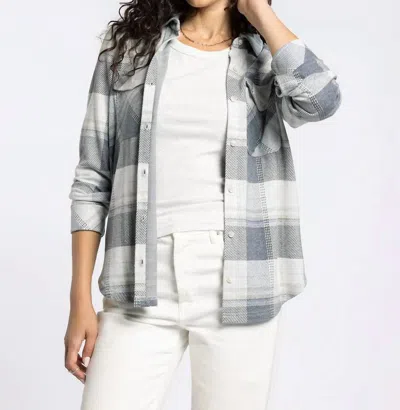Thread & Supply Cassian Classic Collared Shirt In Grey/beige Plaid In Gray