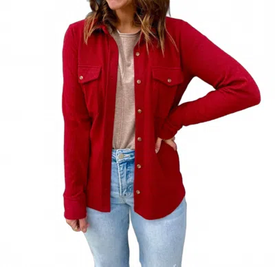 Thread & Supply Cassian Long Sleeve Shirt In Crimson Heather In Red