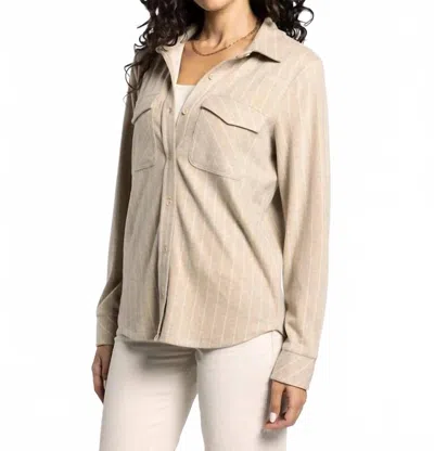 Thread & Supply Cassian Shirt In Camel Ivory Stripe In Neutral