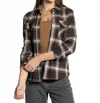 Thread & Supply Cassian Long Sleeve Shirt In Coffee Ivory Plaid In Black