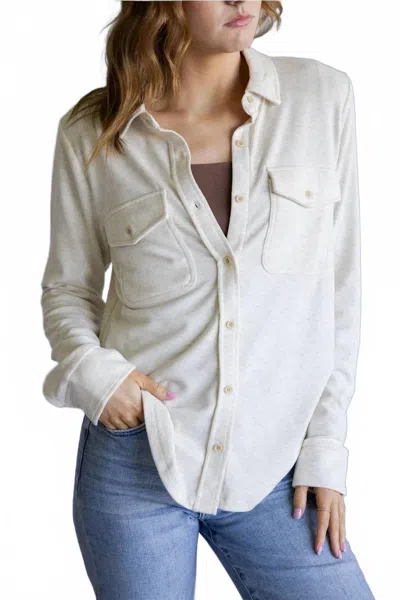 Thread & Supply Cassian Shirt In Heather Oatmeal In White