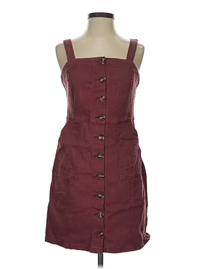 Pre-owned Thread & Supply Casual Dress In Burgundy