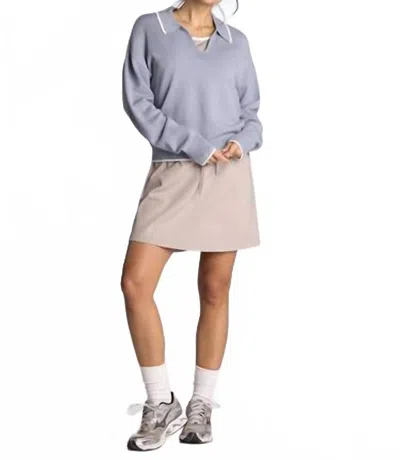 Thread & Supply Cathy Sweater In Dusty Blue Ivory In Purple