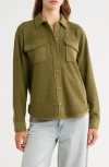 Thread & Supply Chevron Knit Shacket In Green