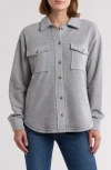 Thread & Supply Chevron Knit Shacket In Heather Grey