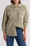 Thread & Supply Chevron Knit Shacket In Sage