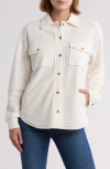 Thread & Supply Chevron Knit Shacket In White Assylum