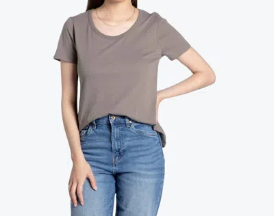 Thread & Supply Classic Scoop Neck Tee In Olive Ash In Multi