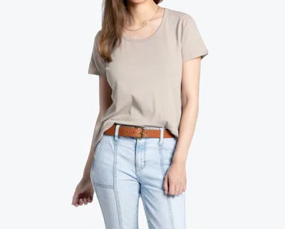 Thread & Supply Classic Scoop Neck Tee In Tan In Multi