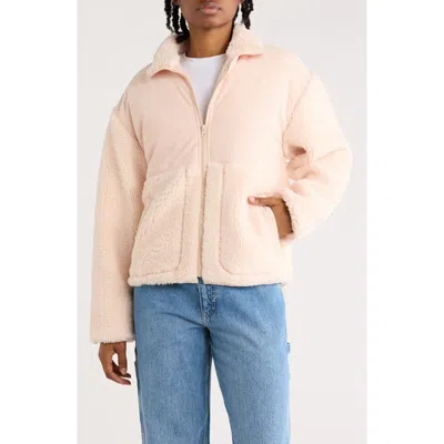 Thread & Supply Corduroy & Faux Shearling Jacket In Pink