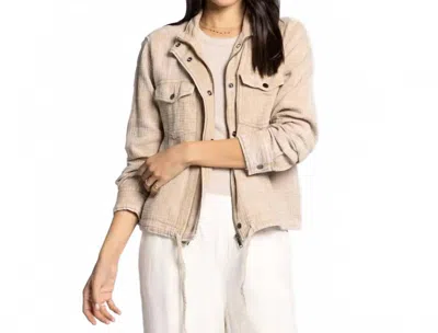 Thread & Supply Cotton Gauze Lightweight Jacket In Soft Beige In Brown
