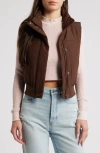 Thread & Supply Crop Puffer Vest In Chicory Coffee