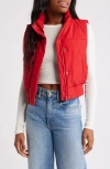 Thread & Supply Crop Puffer Vest In Red