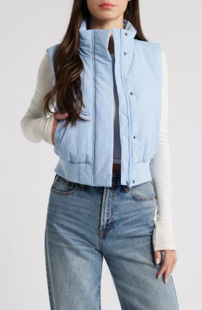 Thread & Supply Crop Puffer Vest In Windsurfer