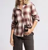 Thread & Supply Daphne Top In Taupe/rust Plaid In Multi
