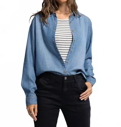 Thread & Supply Denim Button Down Shirt In Serena Wash In Blue