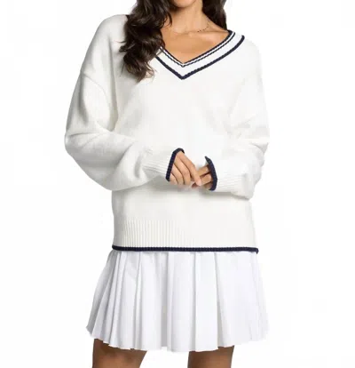 Thread & Supply Donna Sweater In Ivory/navy In Multi