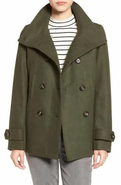 Thread & Supply Double Breasted Peacoat Hunter Jacket In Green