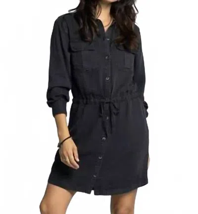 Thread & Supply Edna Mini Shirt Dress In Black