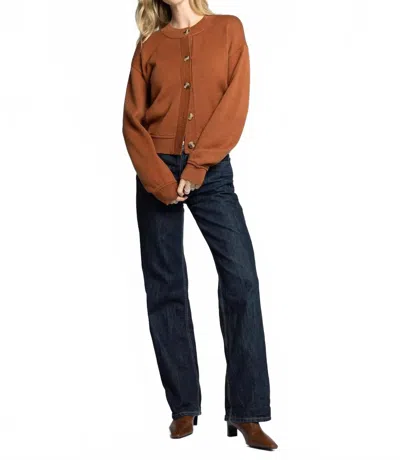 Thread & Supply Eliza Knit Cardigan In Rust In Brown