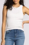 Thread & Supply Ellen Stretch Cotton Blend Rib Tank Top In White