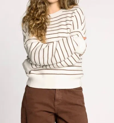Thread & Supply Ely Sweater In Ivory/brown In White