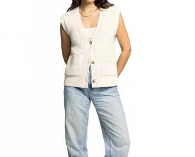 Thread & Supply Emma Button Down Cardigan In Antique White