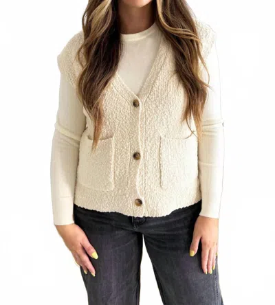 Thread & Supply Emma Sleeveless Cardigan In Antique White In Neutral