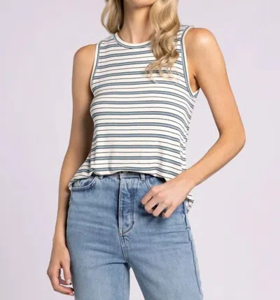 Thread & Supply Euclid Tank Top In White Sky Blue Stripe In Pink