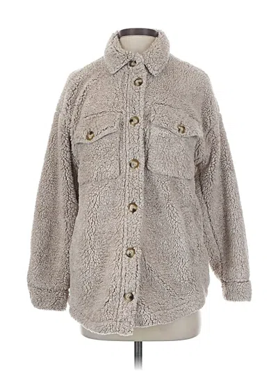 Pre-owned Thread & Supply Faux Fur Jacket In Gray