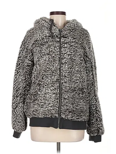 Pre-owned Thread & Supply Faux Fur Jacket In Gray